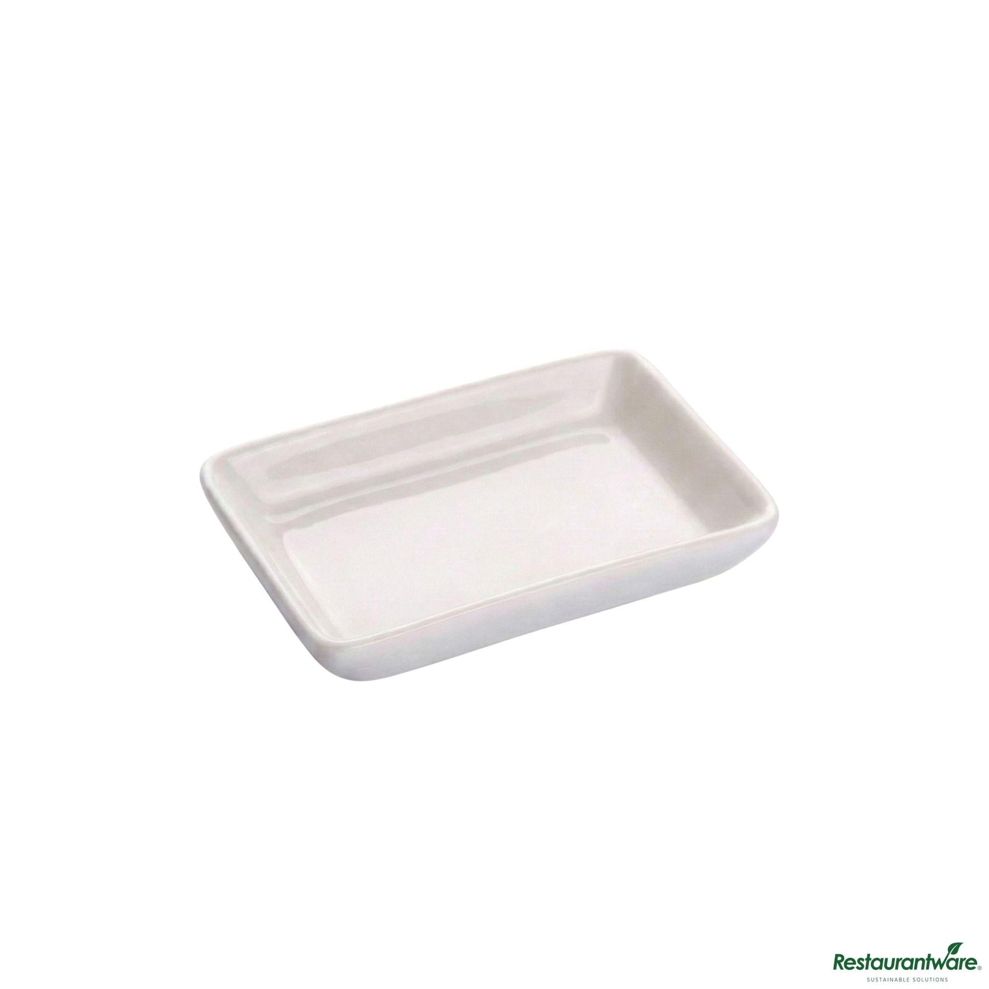 Wholesale Restaurantware Rectangle White Porcelain Mini Dish - 3" X 2 1/4" X 3/4"- Bulk