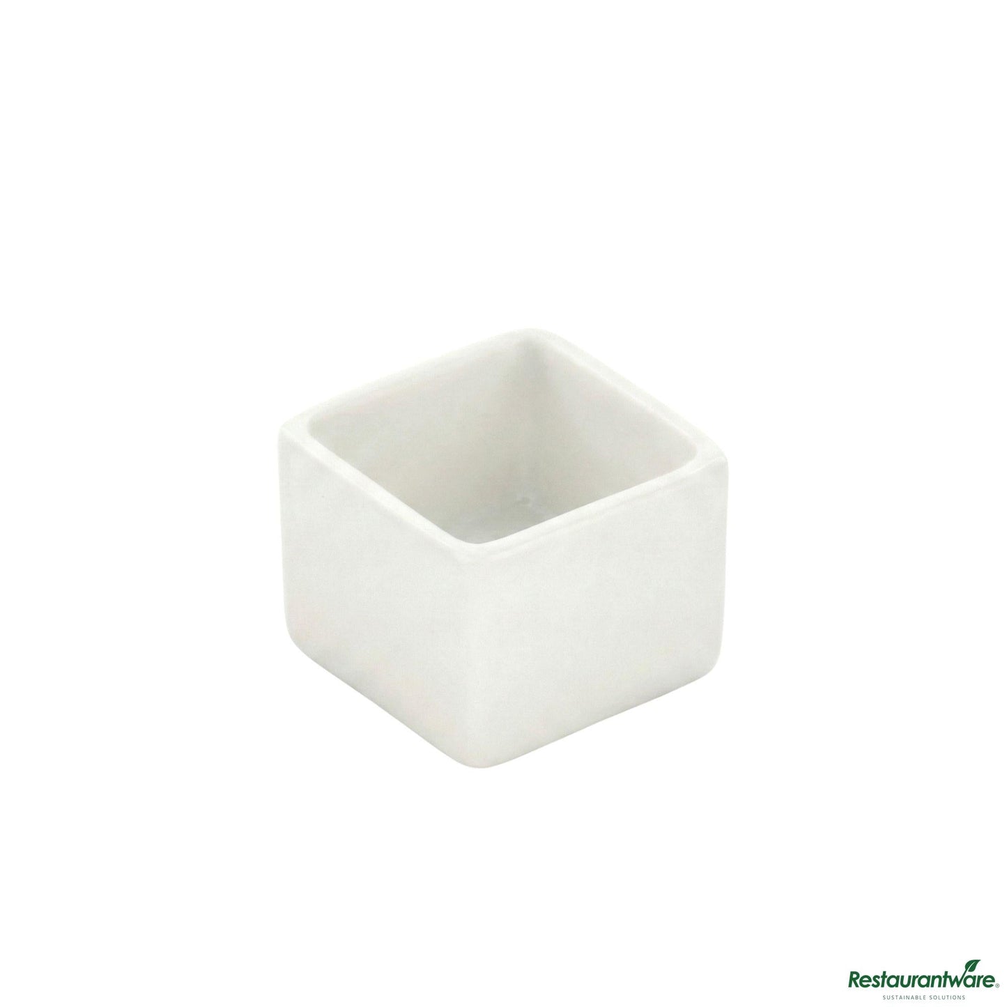 Wholesale Restaurantware 1 Oz Square White Porcelain Mini Quadrato Dish - 1 1/2" X 1 1/2" X 1 1/4"- Bulk