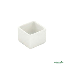 Wholesale Restaurantware 1 Oz Square White Porcelain Mini Quadrato Dish - 1 1/2" X 1 1/2" X 1 1/4"- Bulk