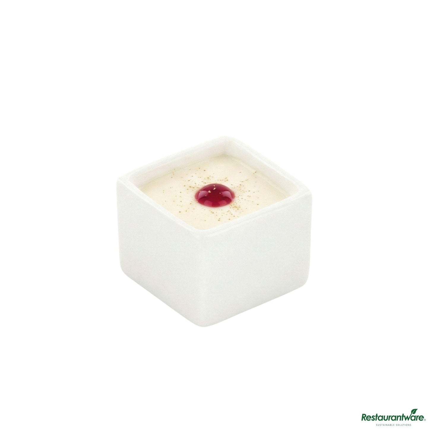 Wholesale Restaurantware 1 Oz Square White Porcelain Mini Quadrato Dish - 1 1/2" X 1 1/2" X 1 1/4"- Bulk