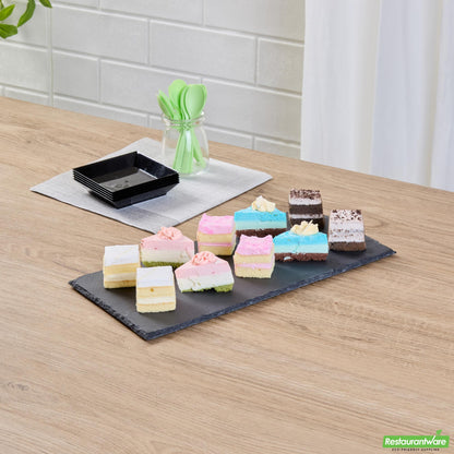 Wholesale Restaurantware Rectangle Black Slate Serving Tray - 11.8" X 5.9" X 0.2"- Bulk