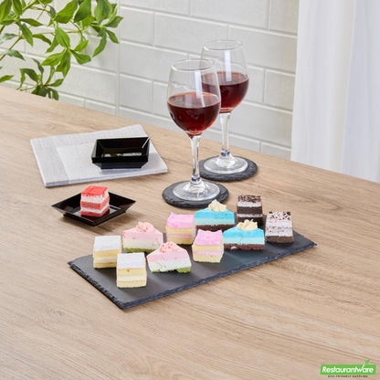 Wholesale Restaurantware Rectangle Black Slate Serving Tray - 11.8" X 5.9" X 0.2"- Bulk