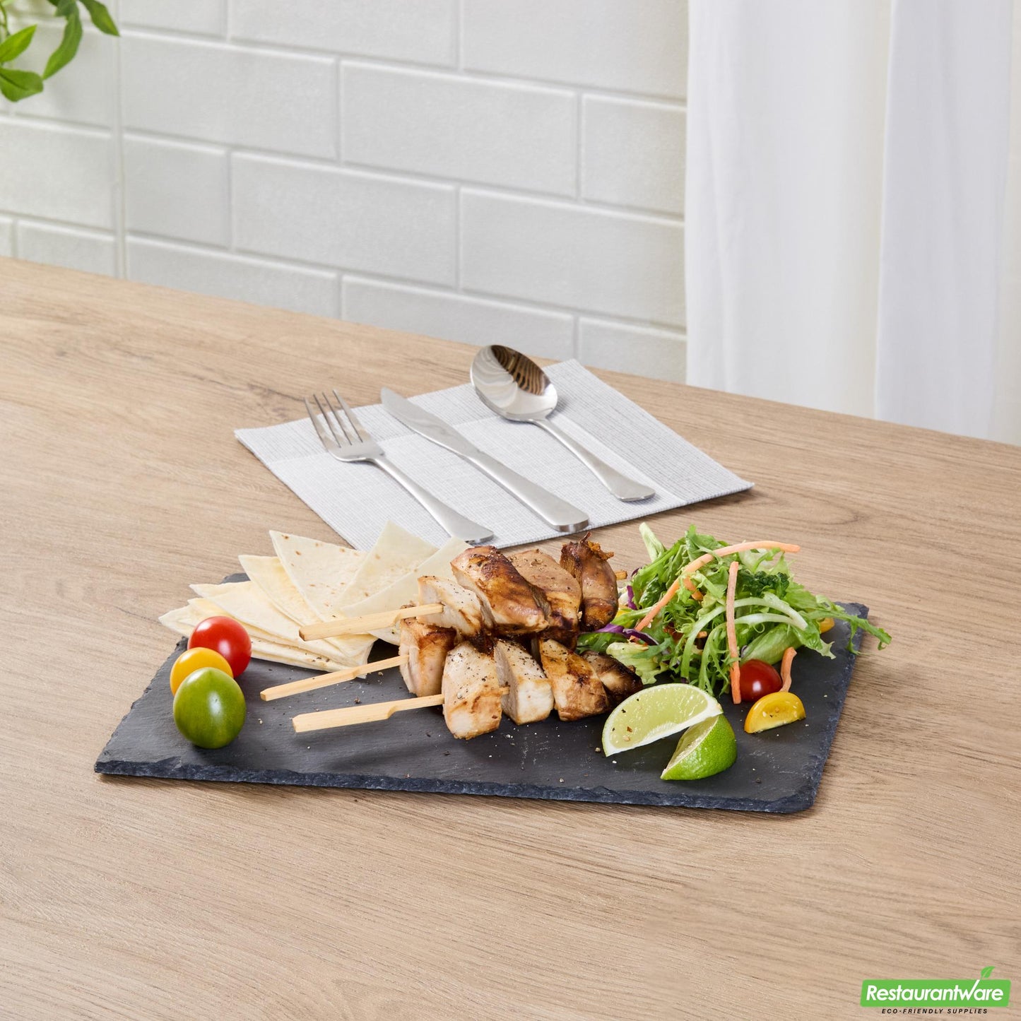 Wholesale Restaurantware Rectangle Black Slate Serving Tray - 11.8" X 7.9" X 0.2"- Bulk