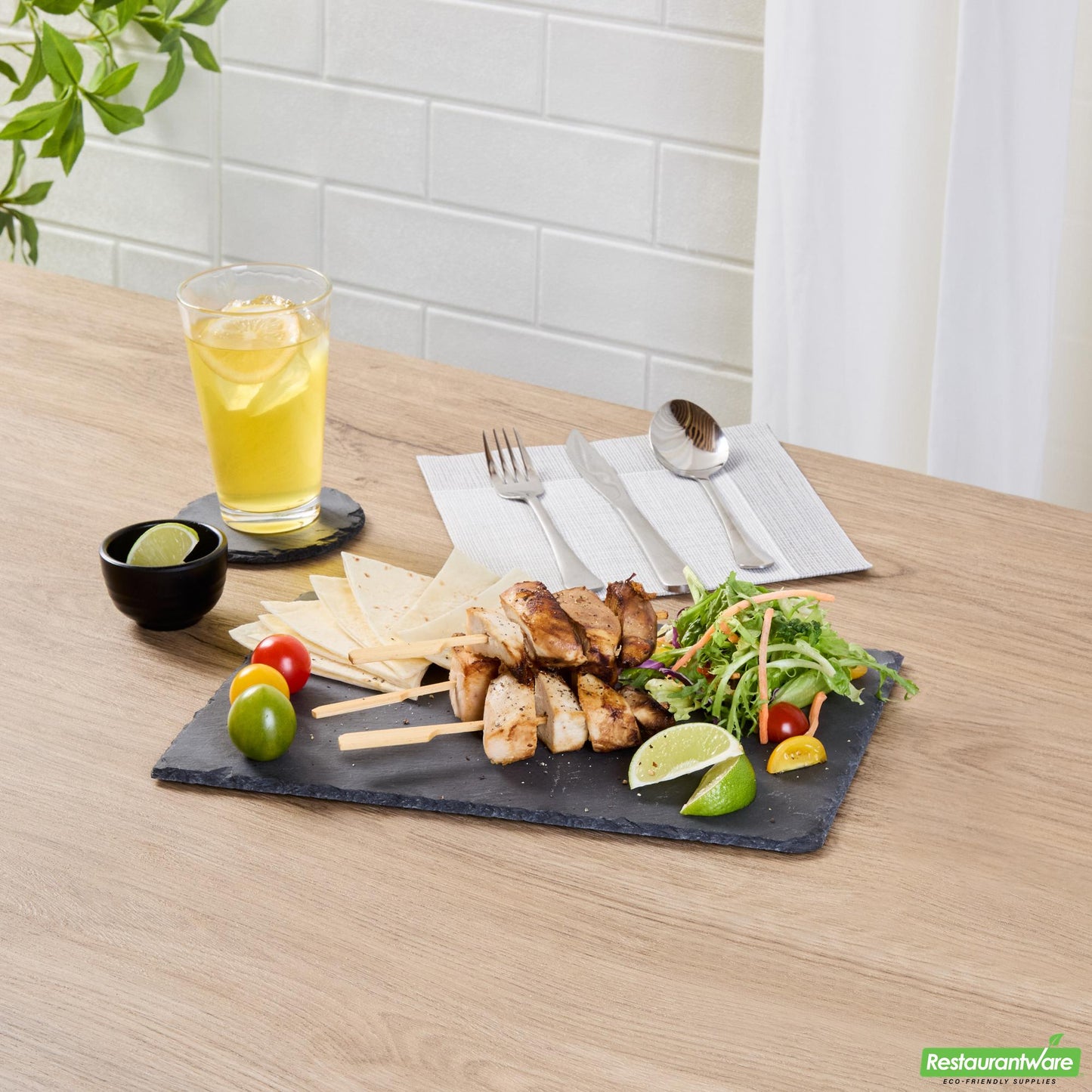Wholesale Restaurantware Rectangle Black Slate Serving Tray - 11.8" X 7.9" X 0.2"- Bulk