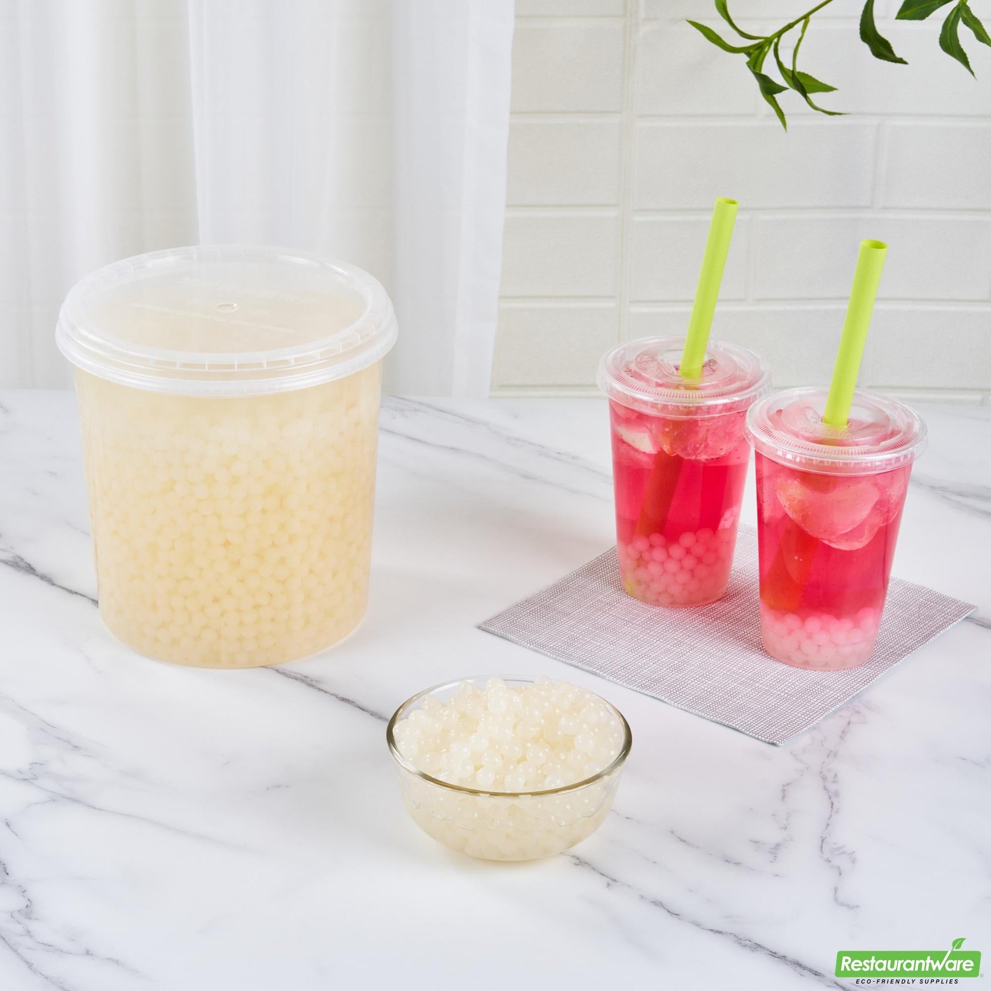 Wholesale Restaurantware Tea Tek 7 Lb Lychee Popping Boba - 1 Count Box- Bulk
