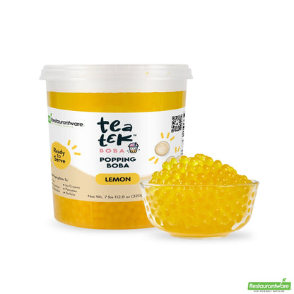 Wholesale Restaurantware Tea Tek 7 Lb Lemon Popping Boba - 1 Count Box- Bulk