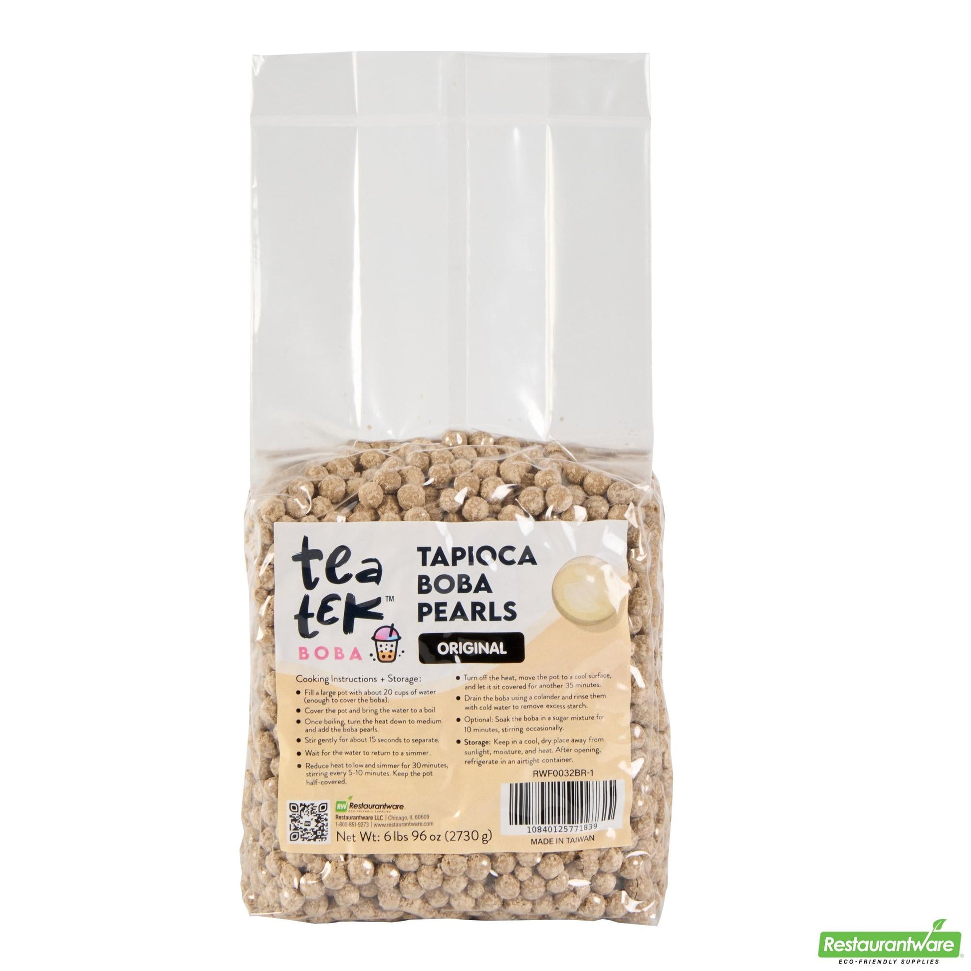 Wholesale Restaurantware Tea Tek 6 Lb Tapioca Boba Pearls - Original - 1 Count Box- Bulk