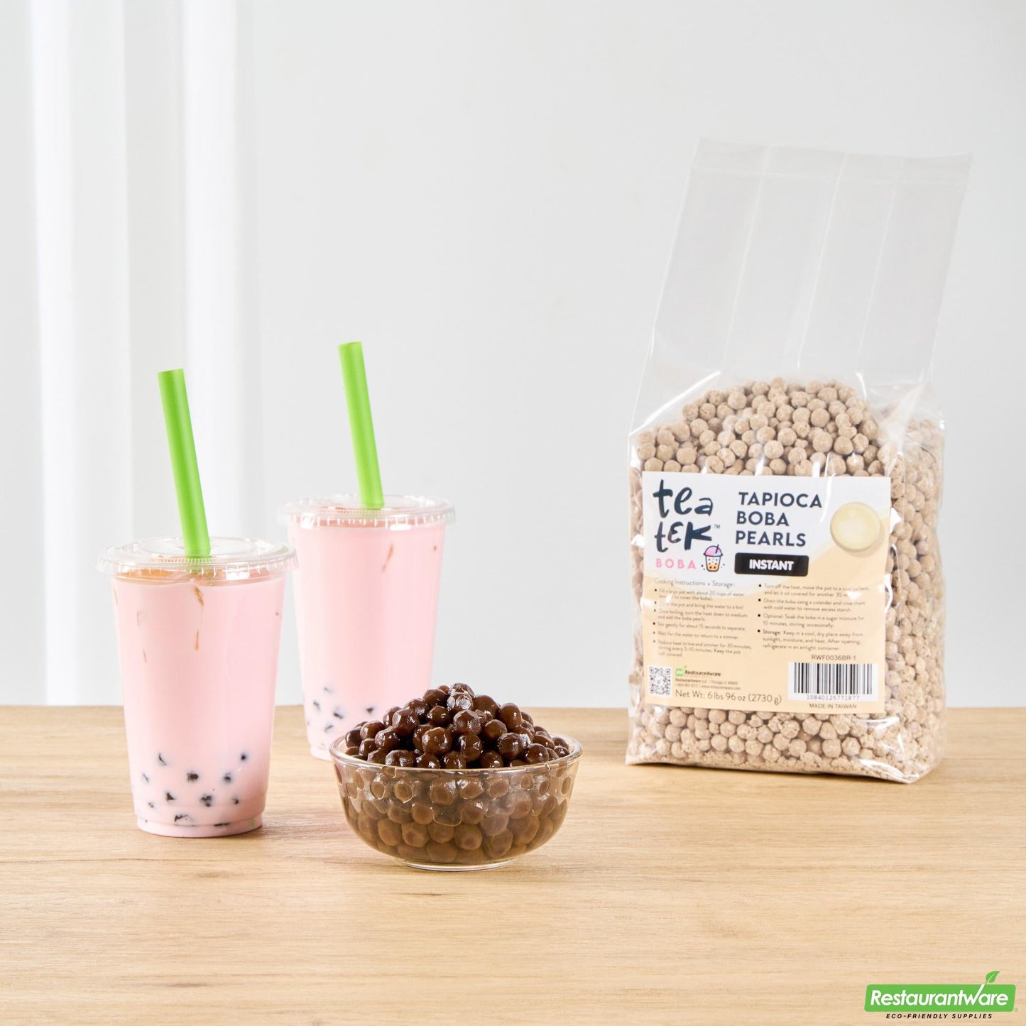 Wholesale Restaurantware Tea Tek 6 Lb Tapioca Boba Pearls - Instant - 1 Count Box- Bulk