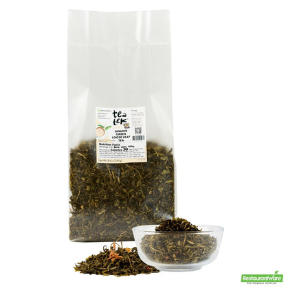 Wholesale Restaurantware Tea Tek 8.4 Oz Jasmine Green Loose Leaf Tea - 1 Count Box- Bulk