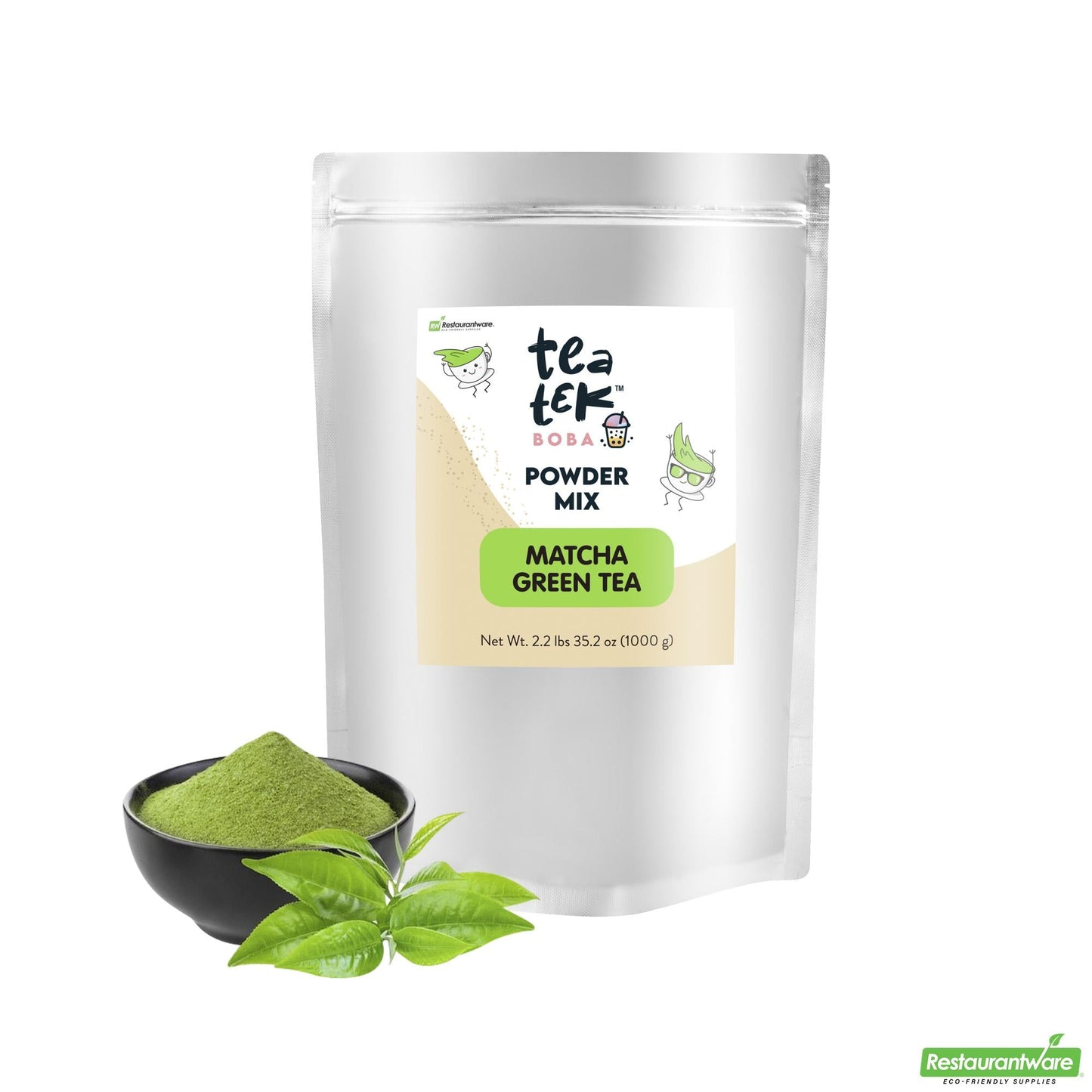 Wholesale Restaurantware Tea Tek 35.2 Oz Matcha Green Tea Powder Mix - 1 Count Box- Bulk