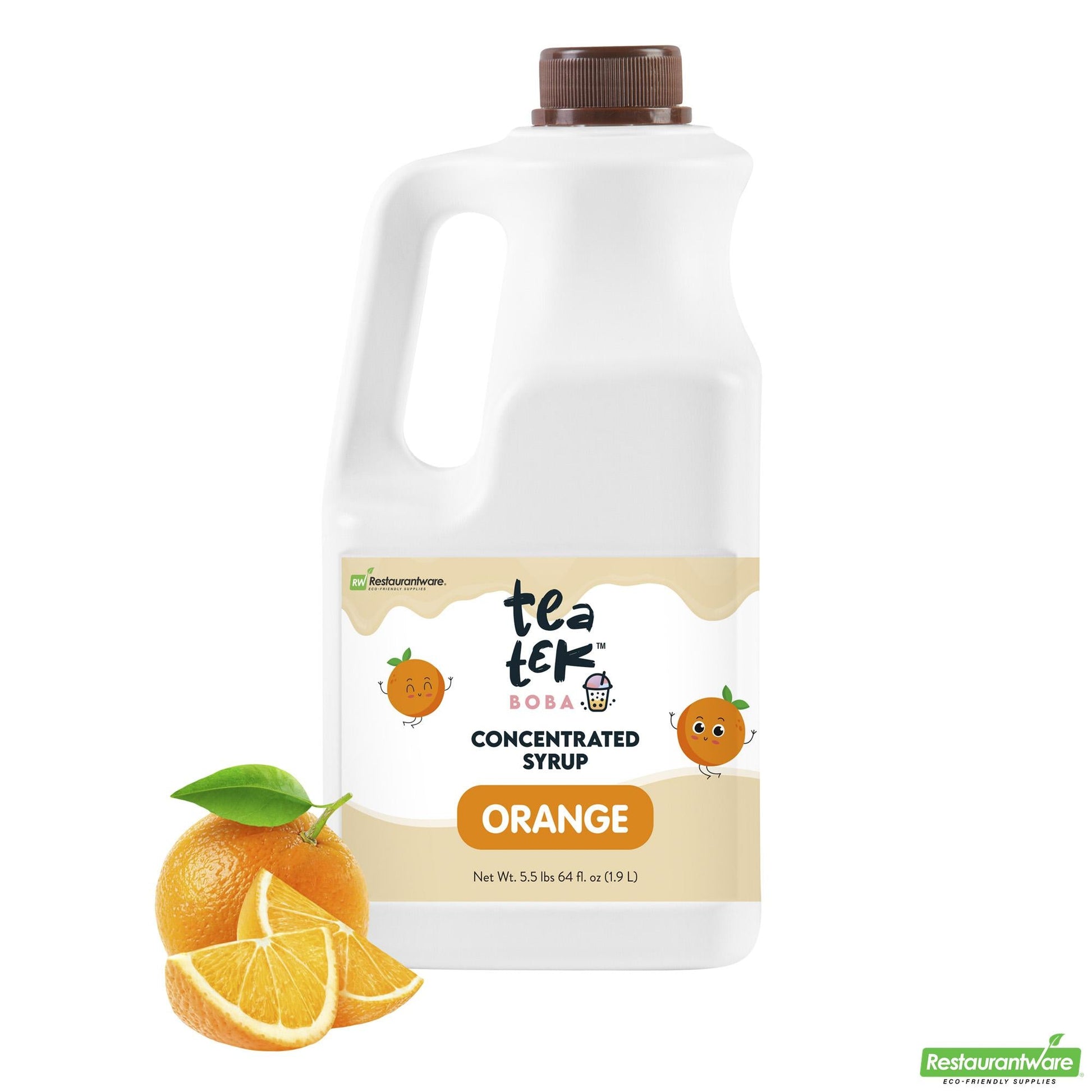 Wholesale Restaurantware Tea Tek 64 Fl. Oz Orange Concentrated Syrup - 1 Count Box- Bulk