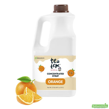 Wholesale Restaurantware Tea Tek 64 Fl. Oz Orange Concentrated Syrup - 1 Count Box- Bulk