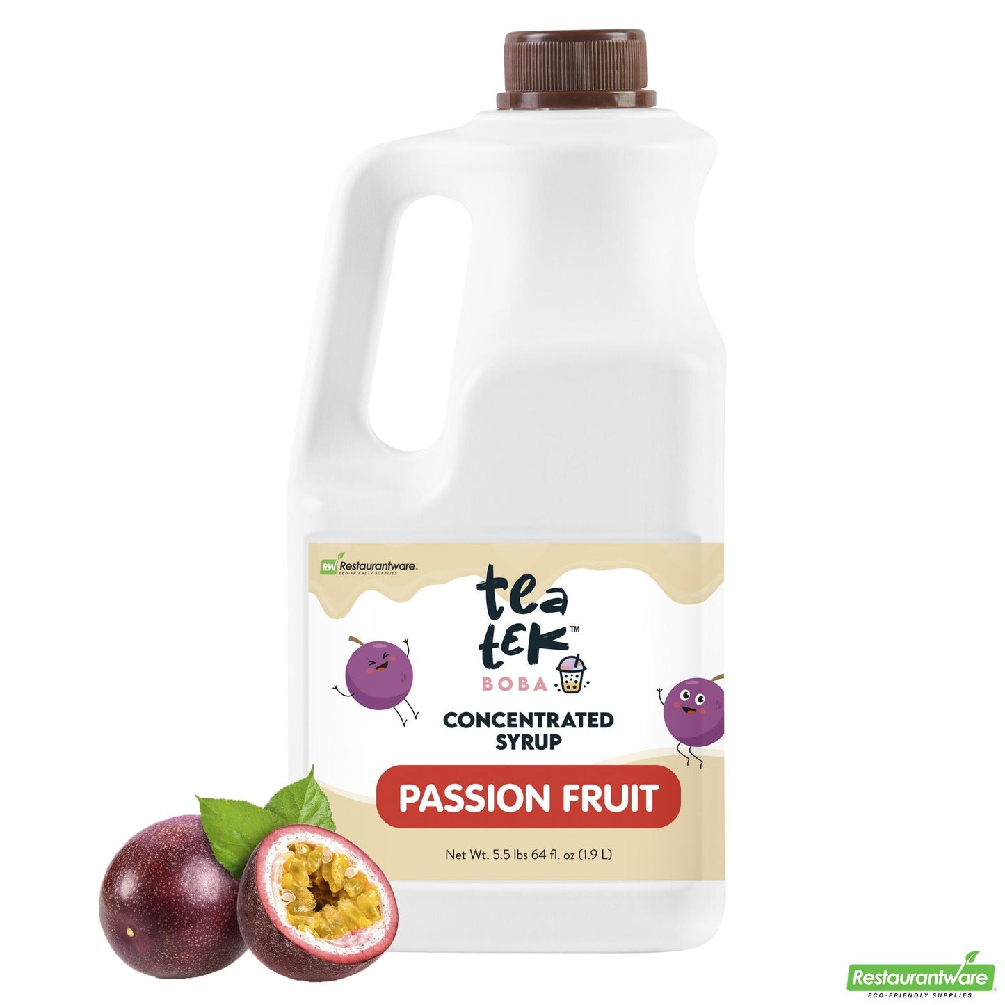 Wholesale Restaurantware Tea Tek 64 Fl. Oz Passion Fruit Concentrated Syrup - 1 Count Box- Bulk