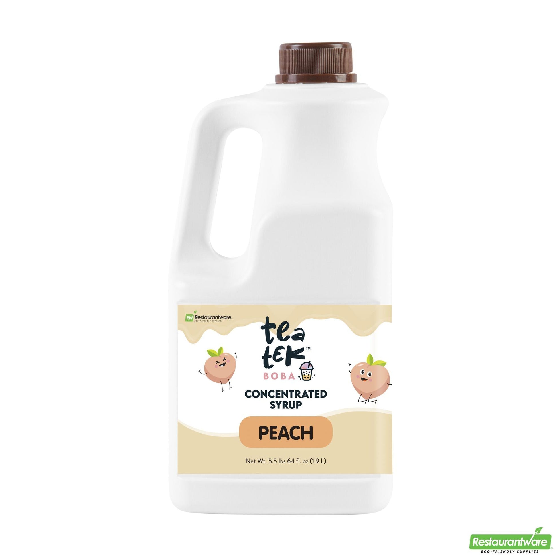 Wholesale Restaurantware Tea Tek 64 Fl. Oz Peach Concentrated Syrup - 1 Count Box- Bulk