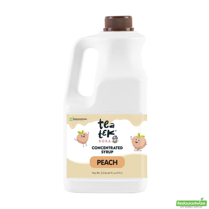 Wholesale Restaurantware Tea Tek 64 Fl. Oz Peach Concentrated Syrup - 1 Count Box- Bulk