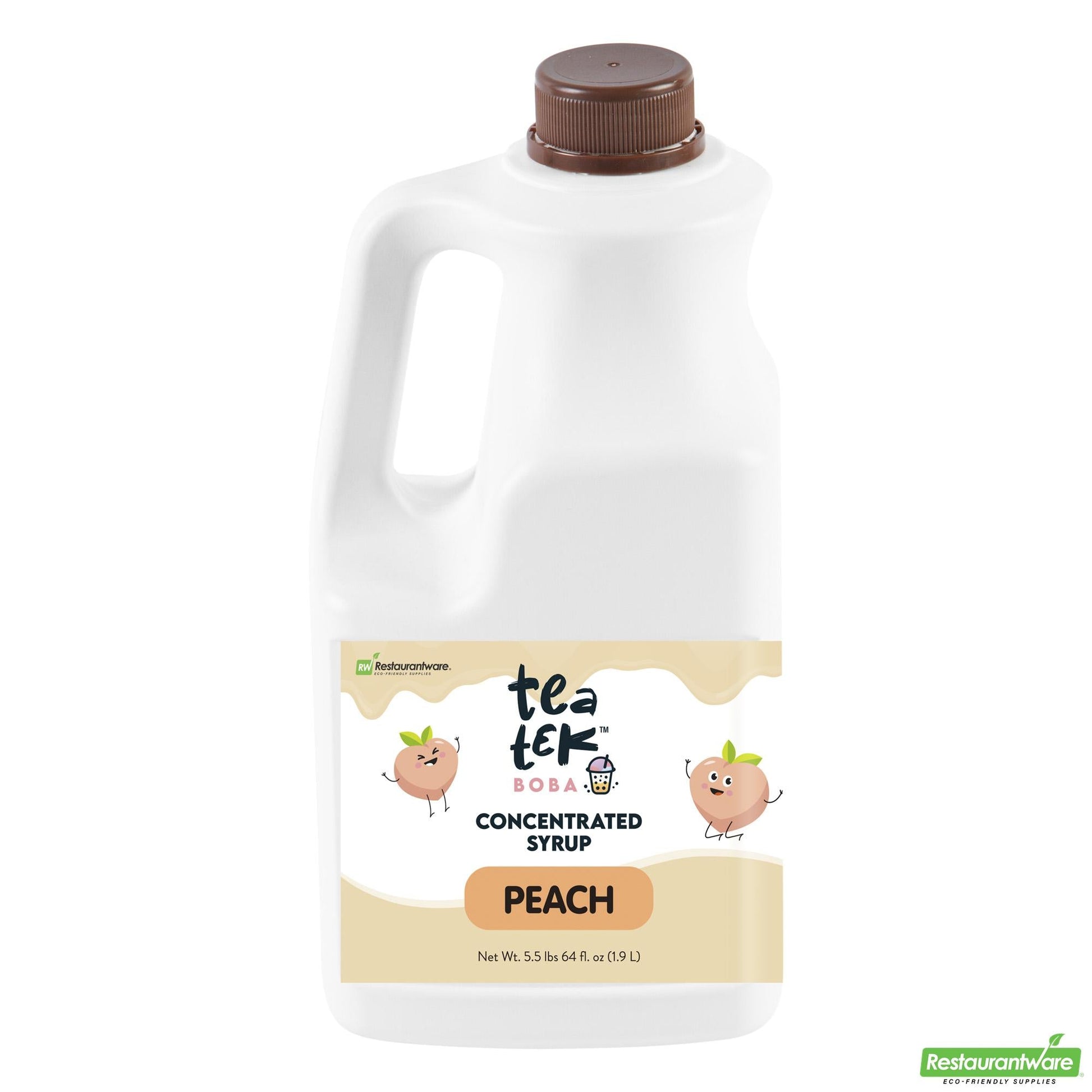 Wholesale Restaurantware Tea Tek 64 Fl. Oz Peach Concentrated Syrup - 1 Count Box- Bulk