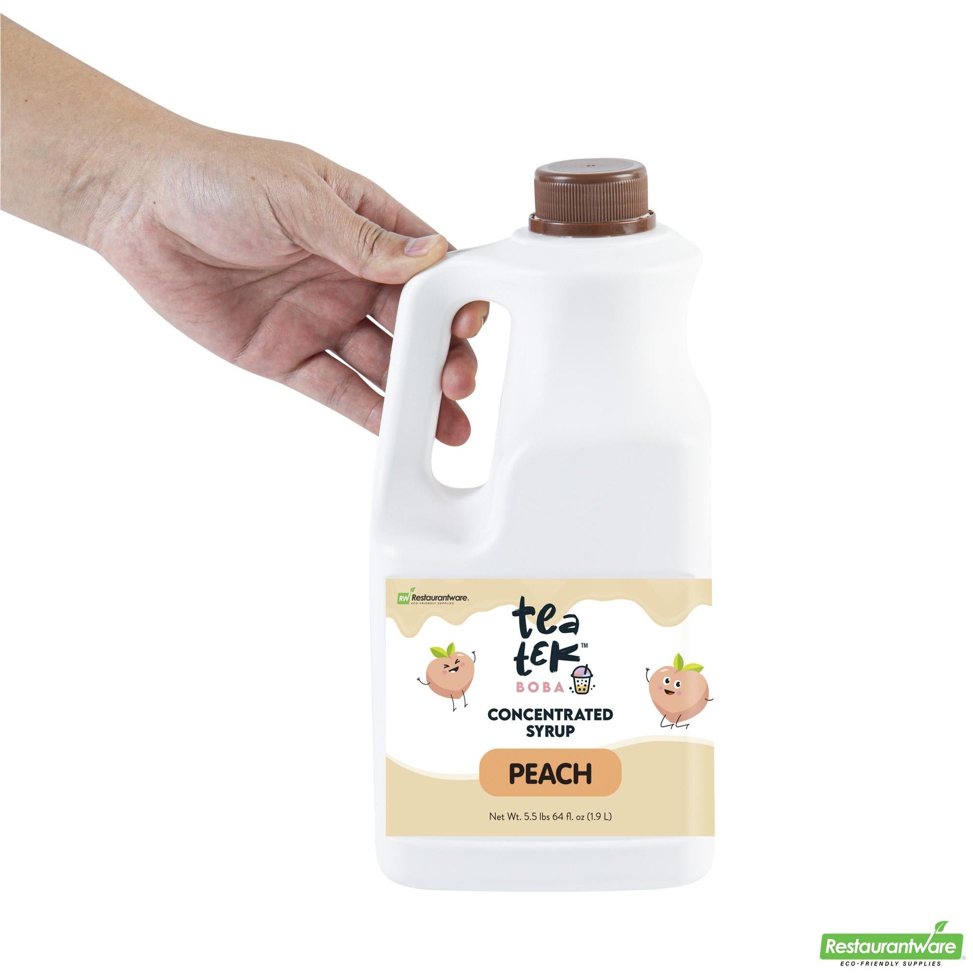 Wholesale Restaurantware Tea Tek 64 Fl. Oz Peach Concentrated Syrup - 1 Count Box- Bulk