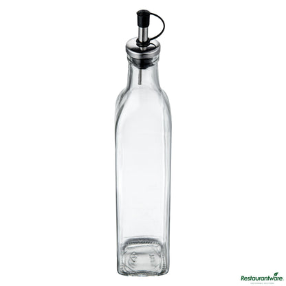 Wholesale Restaurantware 17 Oz Glass Olive Oil Dispenser - with Stopper Spout - 2 1/4" X 2 1/4" X 12 1/2"- Bulk