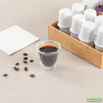 Wholesale Restaurantware 3 Oz Shot Glass / Espresso Cup - Double Wall, Borosilicate - 2.6" X 2.6" X 2.5"- Bulk