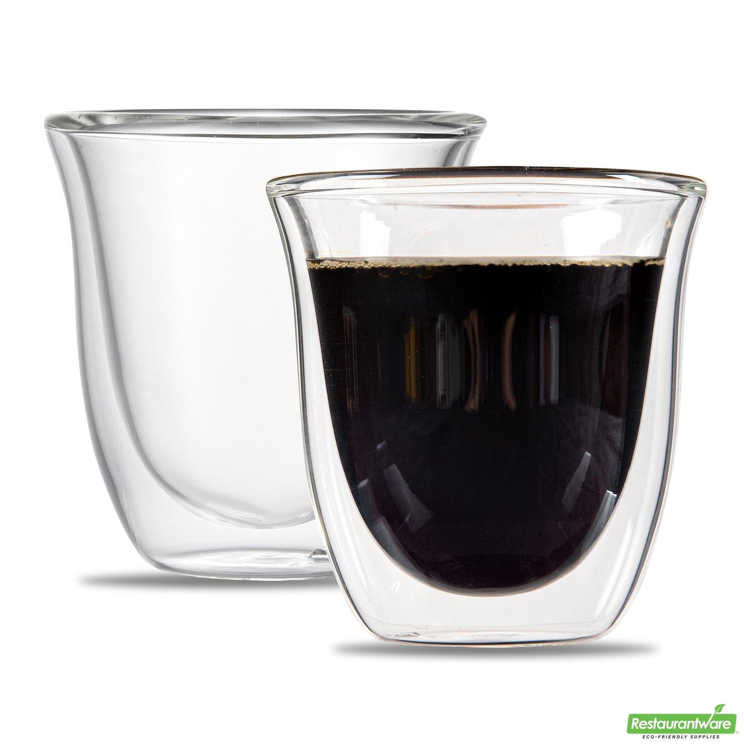 Wholesale Restaurantware 3 Oz Shot Glass / Espresso Cup - Double Wall, Borosilicate - 2.6" X 2.6" X 2.5"- Bulk