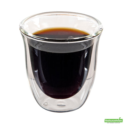 Wholesale Restaurantware 3 Oz Shot Glass / Espresso Cup - Double Wall, Borosilicate - 2.6" X 2.6" X 2.5"- Bulk