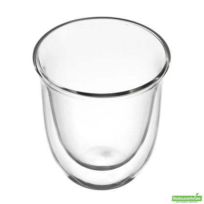 Wholesale Restaurantware 7 Oz Glass Coffee Cup - Double Wall, Borosilicate - 3.5" X 3.5" X 3.7"- Bulk