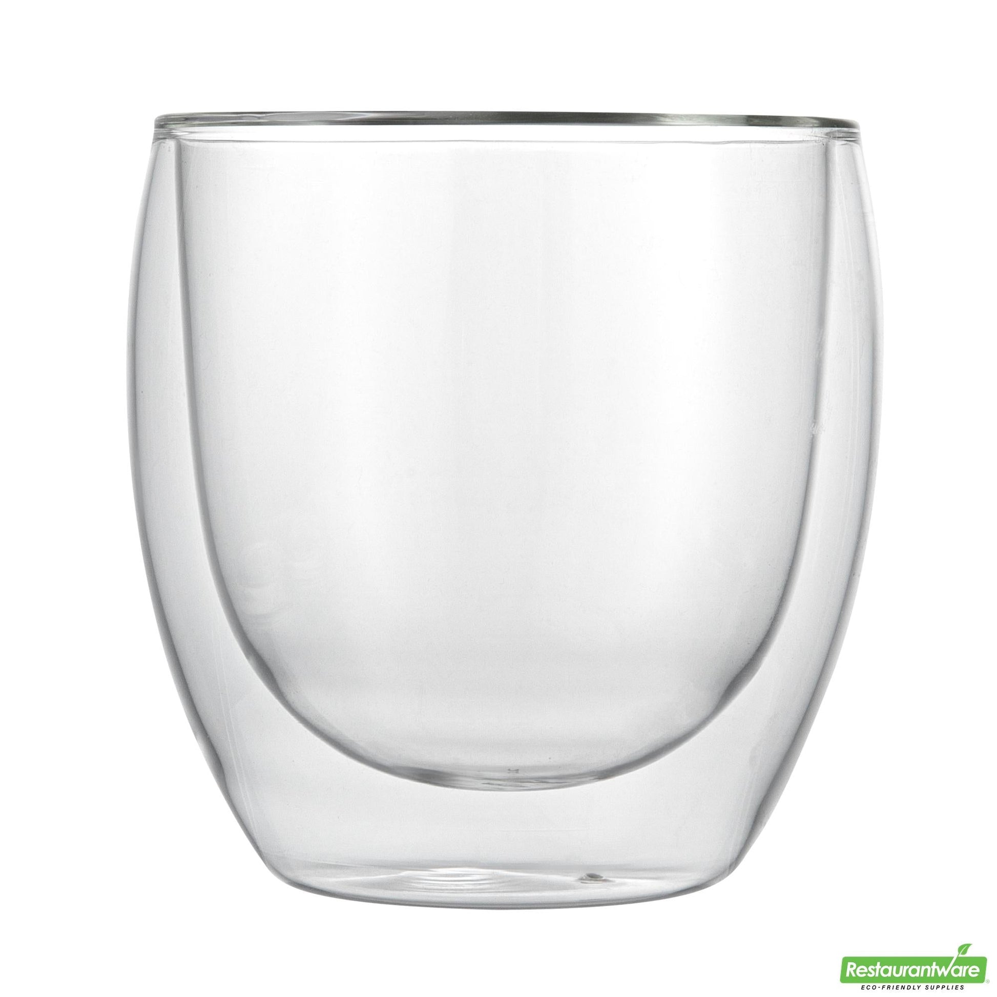 Wholesale Restaurantware 8 Oz Coffee Cup - Double Wall, Borosilicate - 3.3" X 3.3" X 3.5"- Bulk