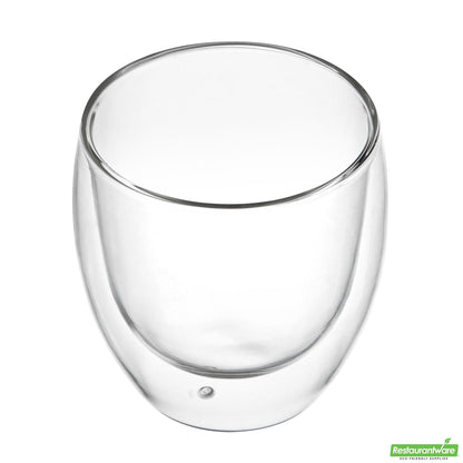 Wholesale Restaurantware 8 Oz Coffee Cup - Double Wall, Borosilicate - 3.3" X 3.3" X 3.5"- Bulk