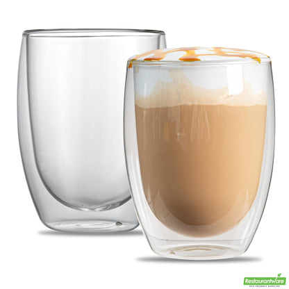 Restaurantware 12 Oz Coffee Cup - Double Wall, Borosilicate - 3.3" X 3.3" X 4.7"