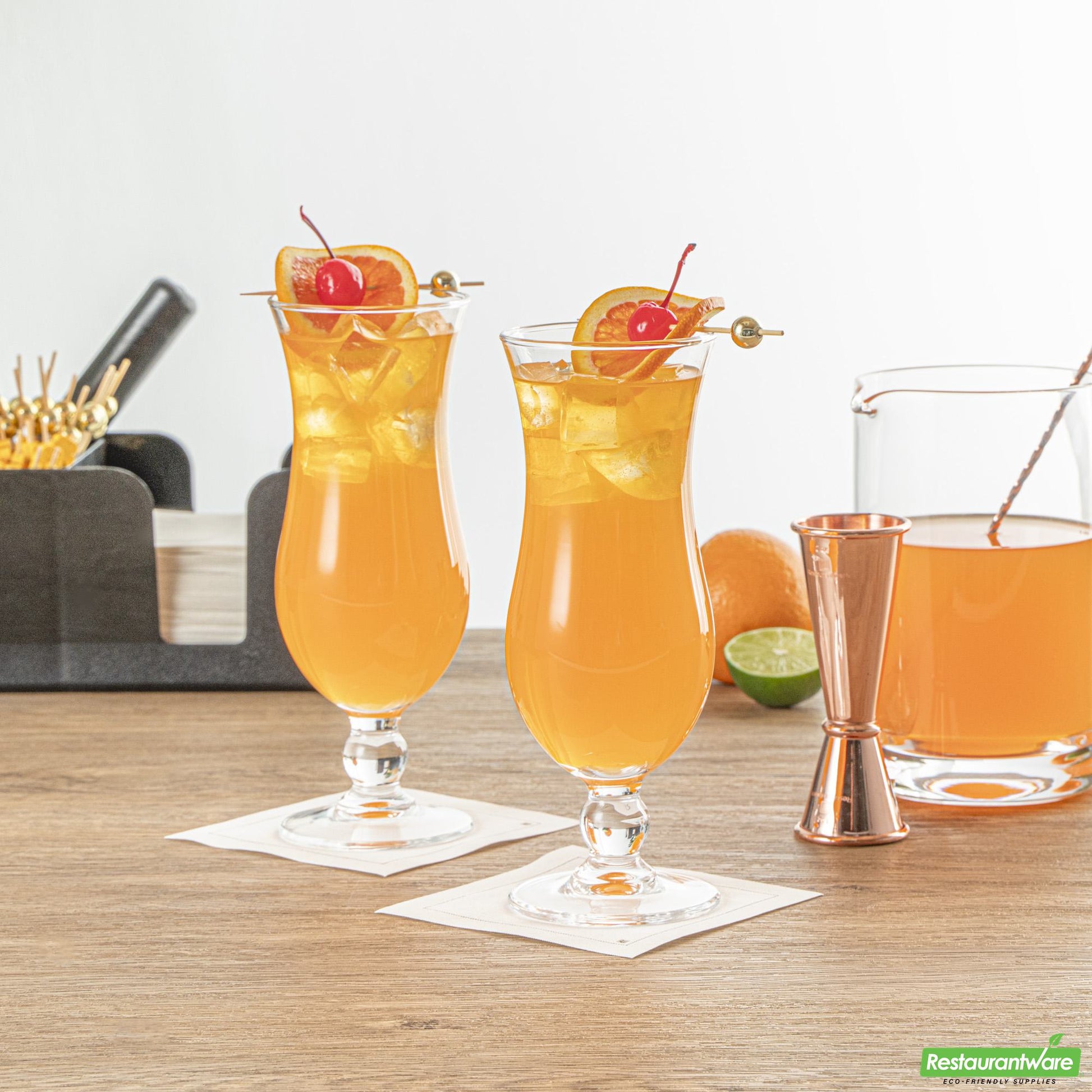 Wholesale Restaurantware 16 Oz Hurricane Glass - 3.2" X 3.2" X 8.3"- Bulk