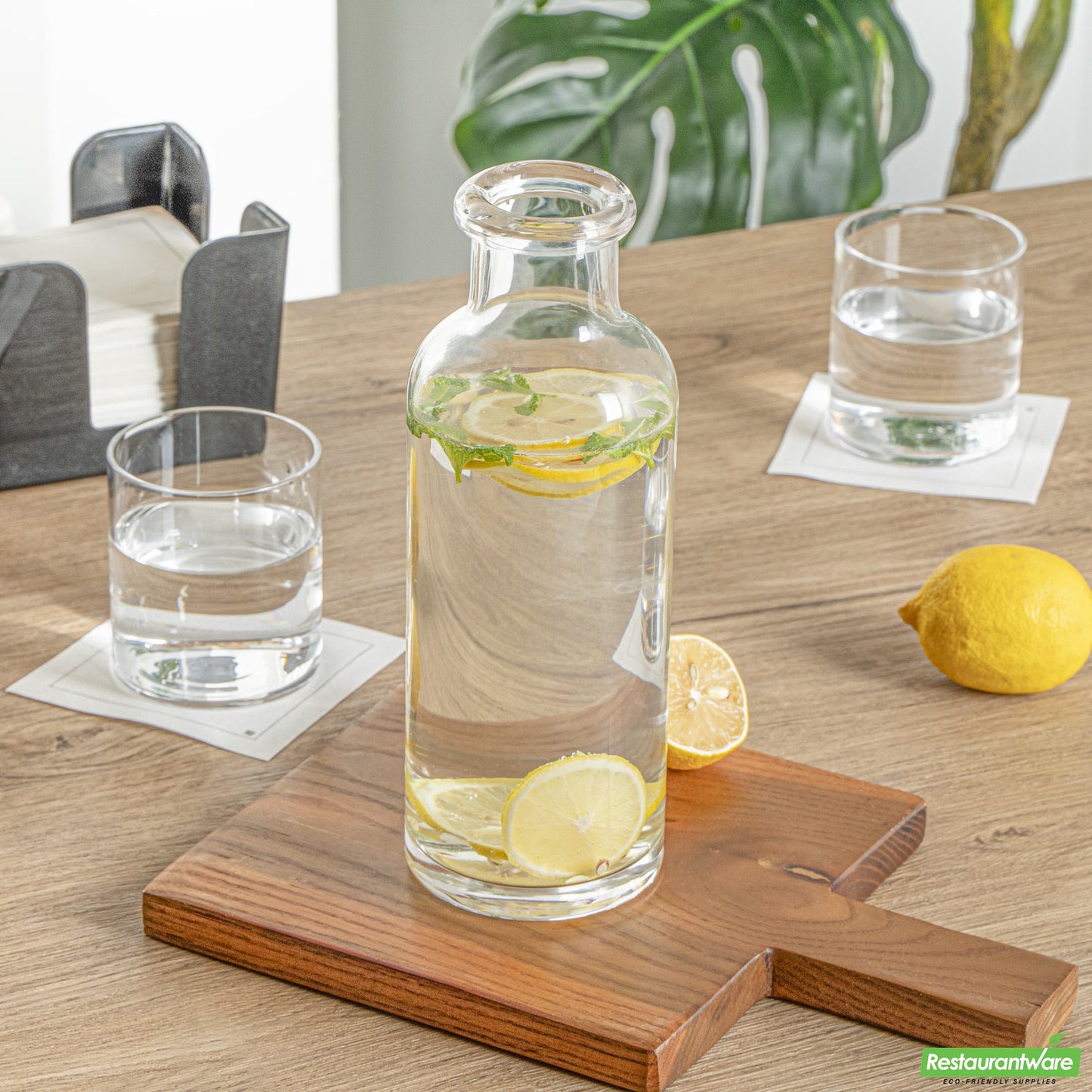 Wholesale Restaurantware 40 Oz Glass Water Bottle - 3.5" X 3.5" X 9.6"- Bulk