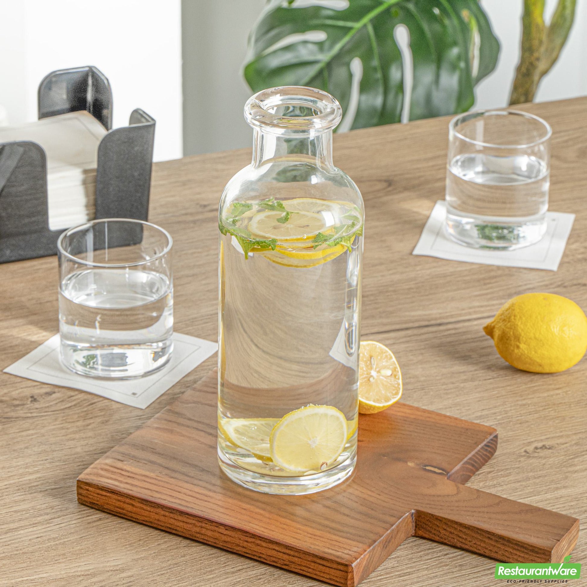 Wholesale Restaurantware 40 Oz Glass Water Bottle - 3.5" X 3.5" X 9.6"- Bulk