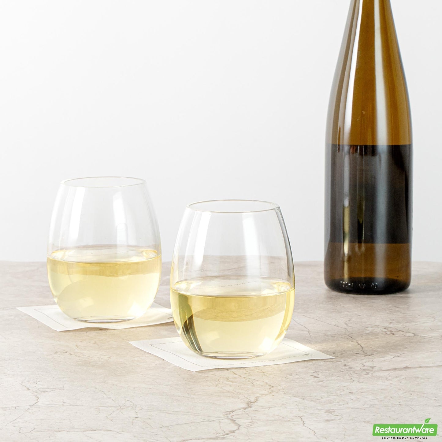 Wholesale Restaurantware 15 Oz Stemless Wine Glass - 3.7" X 3.7" X 4.3"- Bulk
