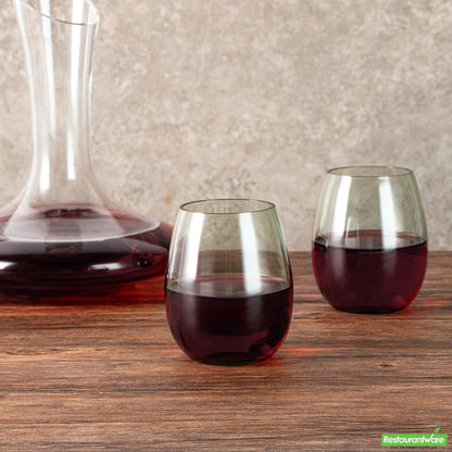 Wholesale Restaurantware 15 Oz Green Stemless Wine Glass - 3.7" X 3.7" X 4.3"- Bulk