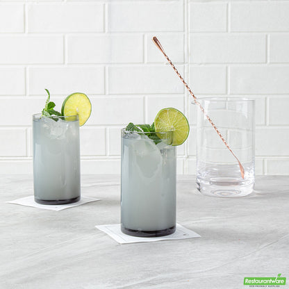 Wholesale Restaurantware 16 Oz Gray Beverage Glass - 3" X 3" X 5.5"- Bulk