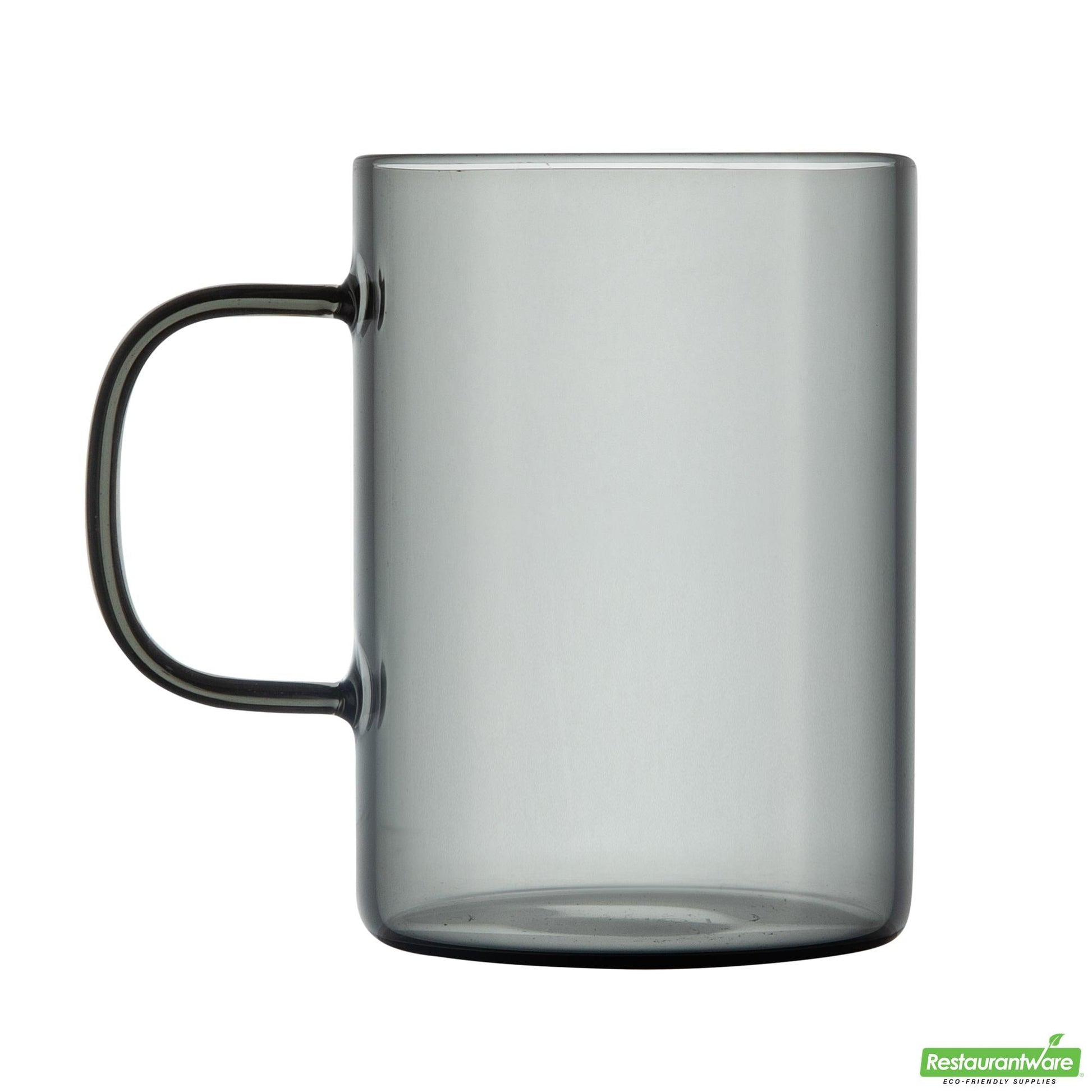 Wholesale Restaurantware 7 Oz Gray Glass Coffee Mug - Borosilicate, with Handle - 2.6" X 2.6" X 3.5"- Bulk