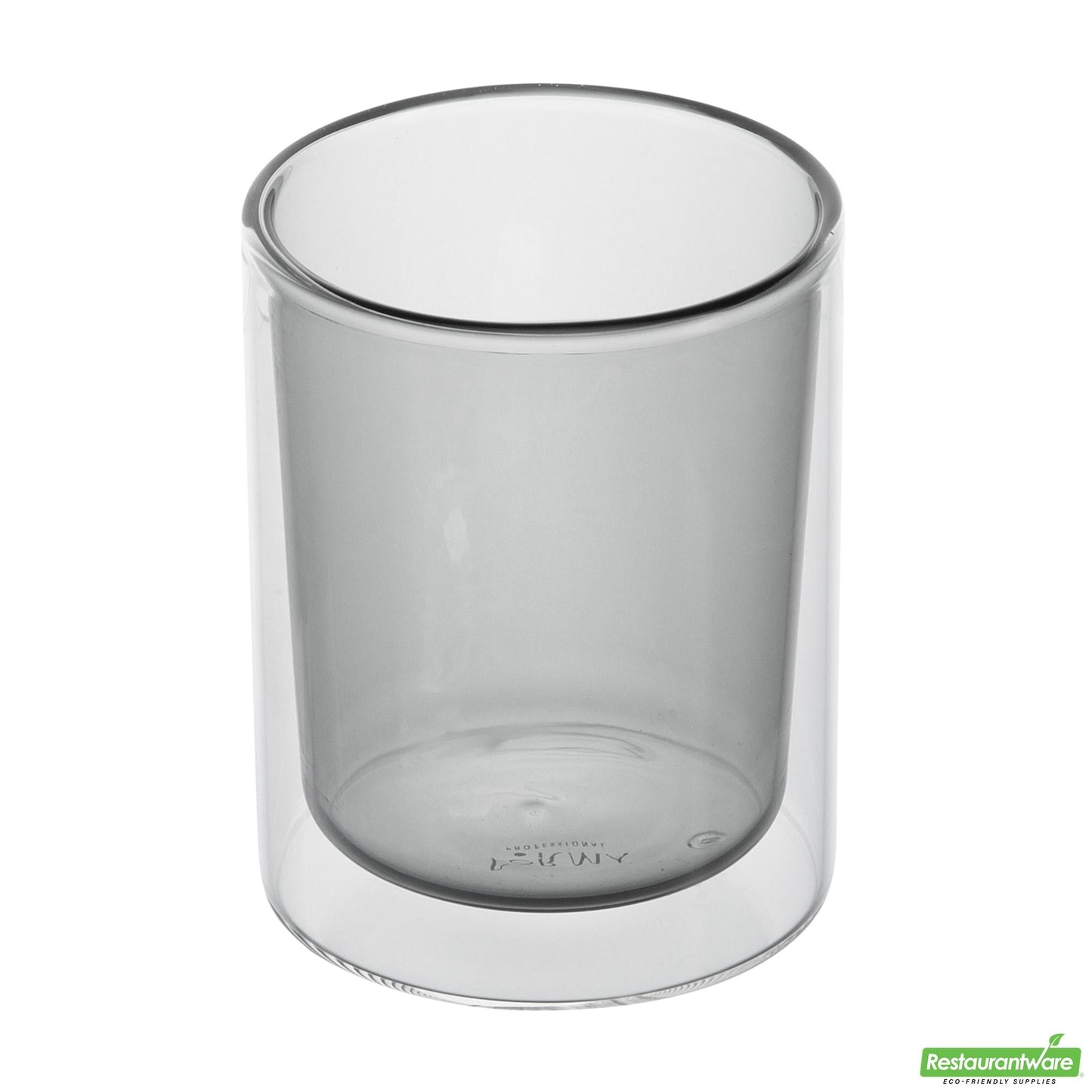 Wholesale Restaurantware 9 Oz Gray Glass Tumbler - Double Wall, Borosilicate - 3.2" X 3.2" X 3.9"- Bulk