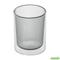 Wholesale Restaurantware 9 Oz Gray Glass Tumbler - Double Wall, Borosilicate - 3.2" X 3.2" X 3.9"- Bulk