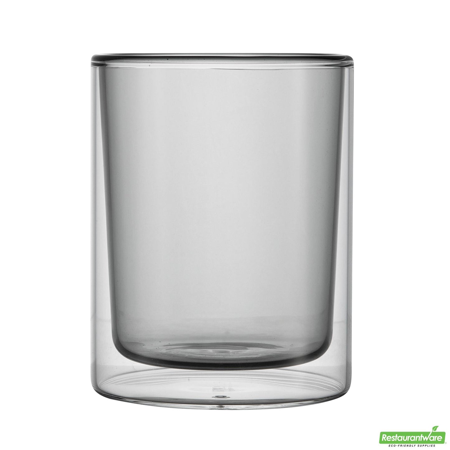 Wholesale Restaurantware 9 Oz Gray Glass Tumbler - Double Wall, Borosilicate - 3.2" X 3.2" X 3.9"- Bulk