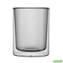 Wholesale Restaurantware 9 Oz Gray Glass Tumbler - Double Wall, Borosilicate - 3.2" X 3.2" X 3.9"- Bulk