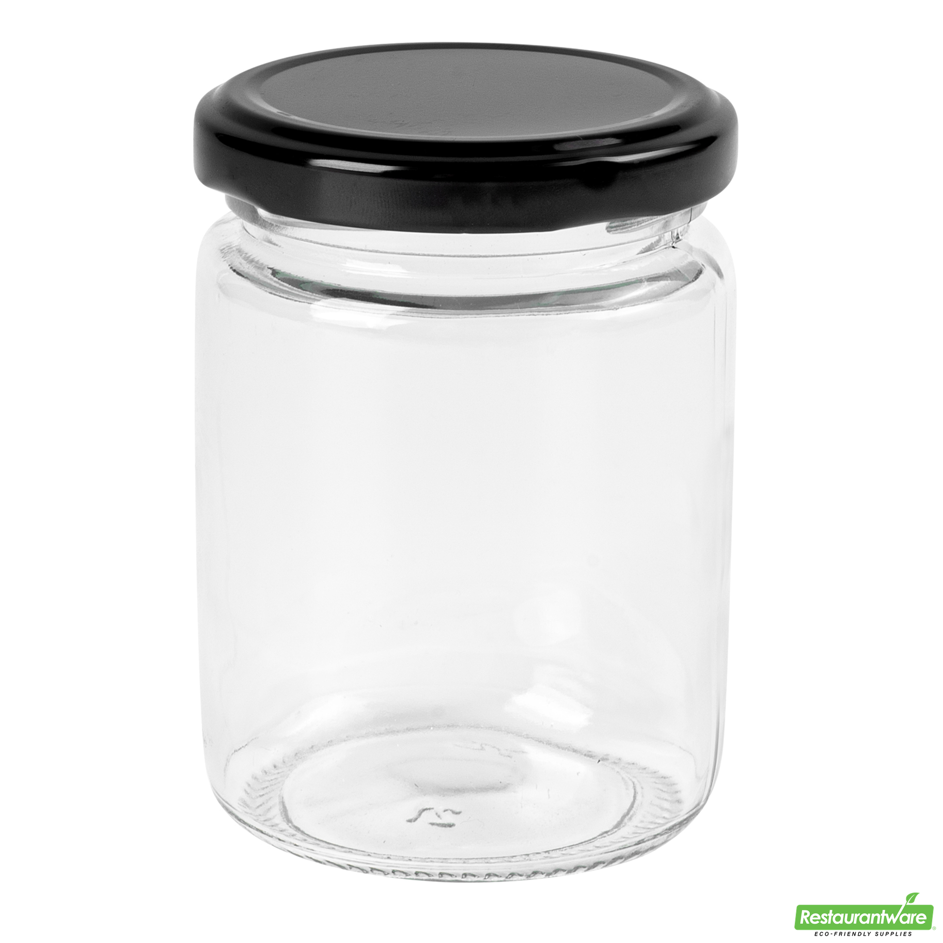 Wholesale Restaurantware Vetri 8 Oz Clear Glass Jar - with Black Metal Lid - 2 3/4" X 2 3/4" X 3 3/4" - 10 Count Box- Bulk
