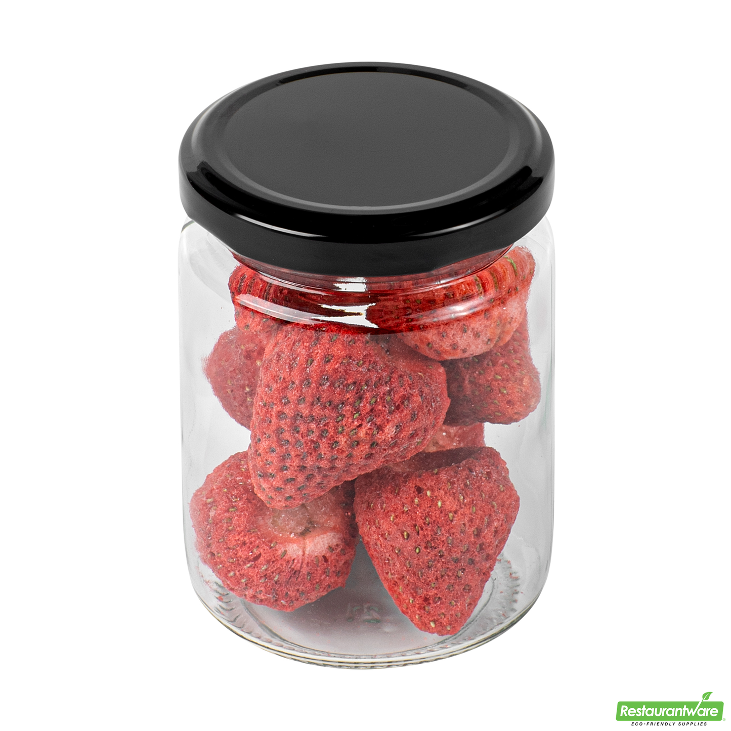 Wholesale Restaurantware Vetri 8 Oz Clear Glass Jar - with Black Metal Lid - 2 3/4" X 2 3/4" X 3 3/4" - 10 Count Box- Bulk