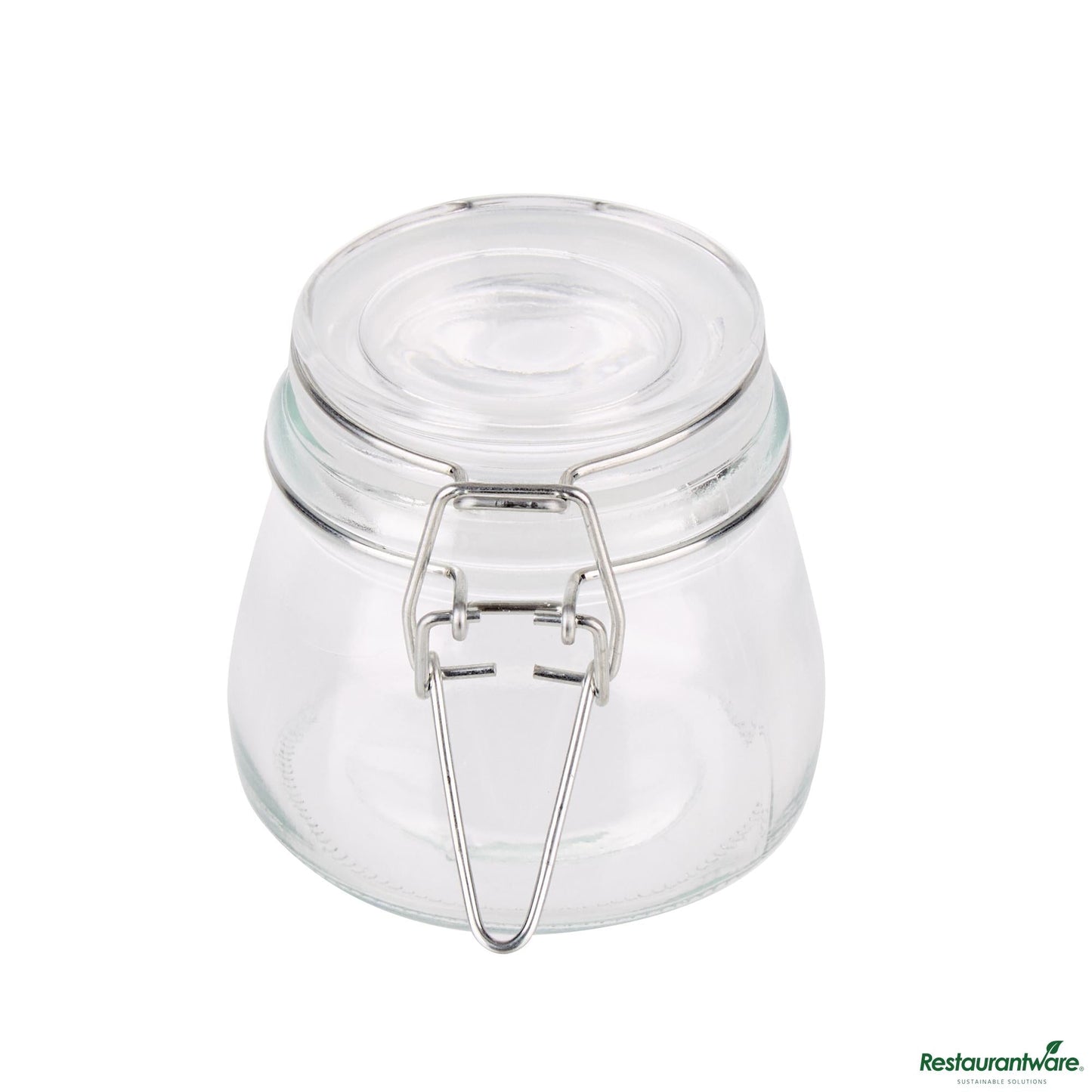 Wholesale Restaurantware 5 Oz Hinge Top Clear Glass Storage Jar - 3"×3"×2.8"- Bulk