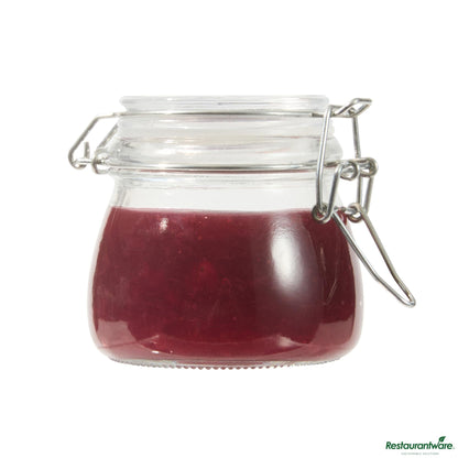Wholesale Restaurantware 5 Oz Hinge Top Clear Glass Storage Jar - 3"×3"×2.8"- Bulk