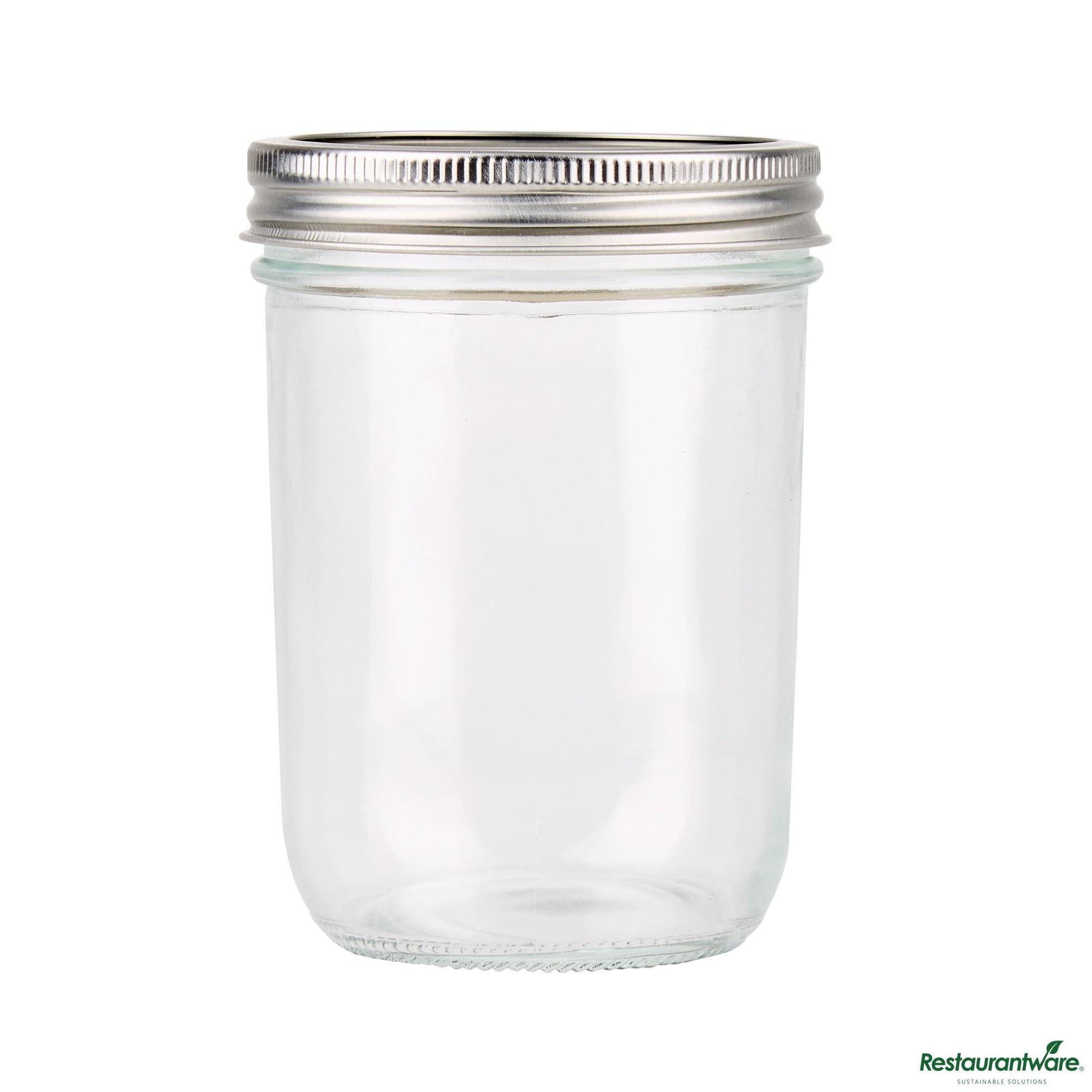 Wholesale Restaurantware 15 Oz Wide Mouth Glass Canning / Mason Jar - 3.5"×3.5"×4.8"- Bulk
