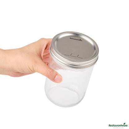 Wholesale Restaurantware 15 Oz Wide Mouth Glass Canning / Mason Jar - 3.5"×3.5"×4.8"- Bulk