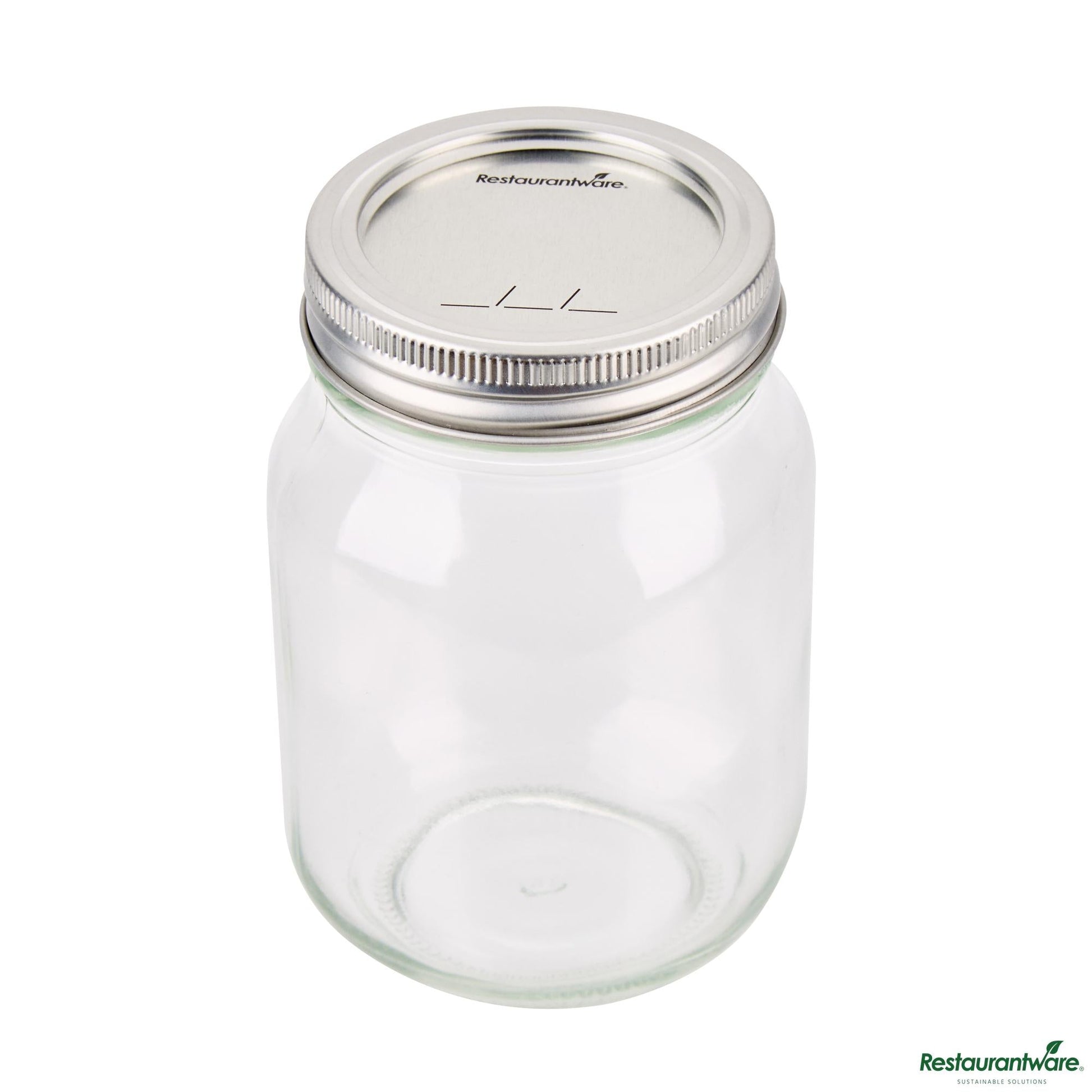 Wholesale Restaurantware 16 Oz Pint Regular Mouth Glass Canning / Mason Jar - 3.2"×3.2"×5.1"- Bulk