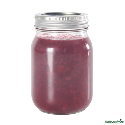 Wholesale Restaurantware 16 Oz Pint Regular Mouth Glass Canning / Mason Jar - 3.2"×3.2"×5.1"- Bulk