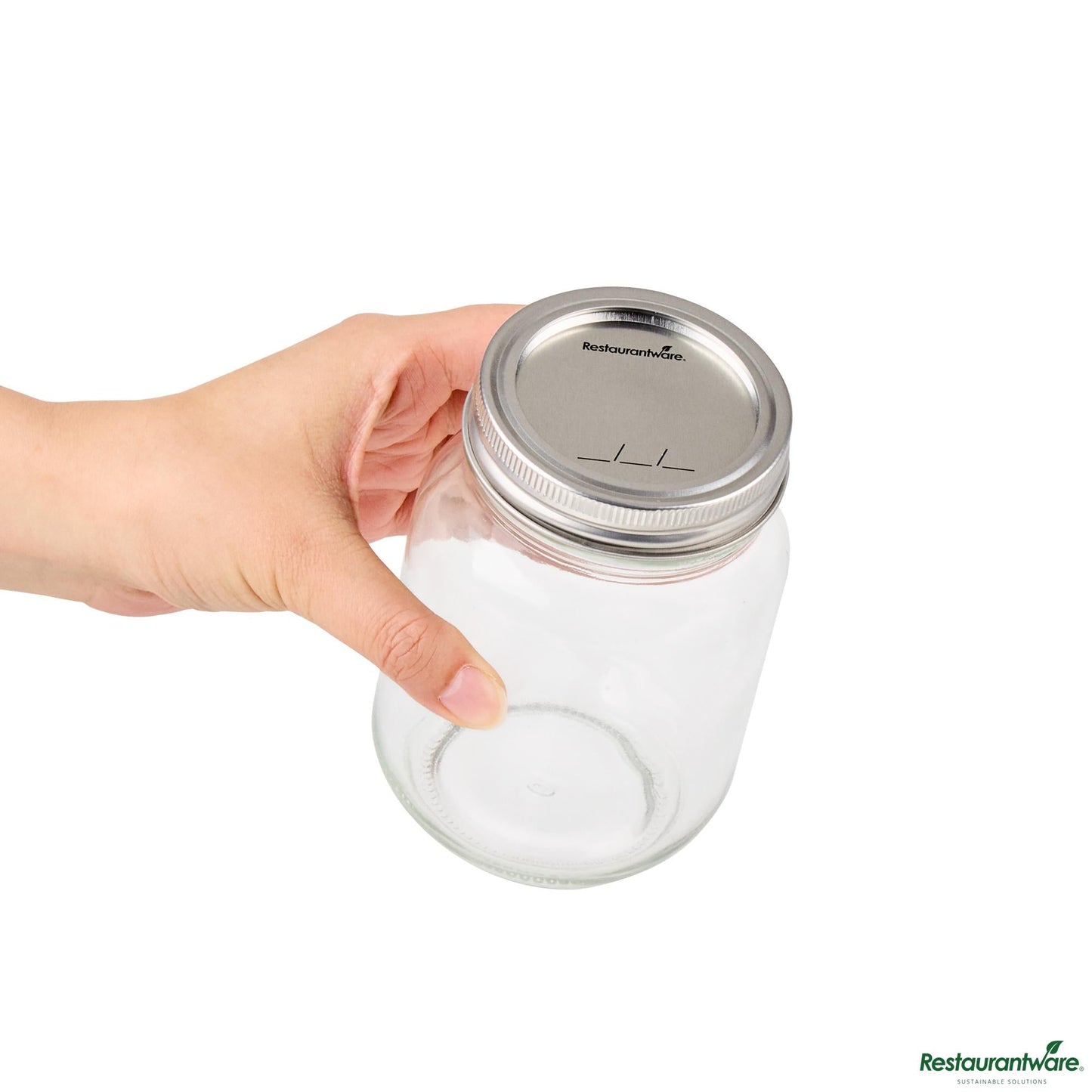 Wholesale Restaurantware 16 Oz Pint Regular Mouth Glass Canning / Mason Jar - 3.2"×3.2"×5.1"- Bulk