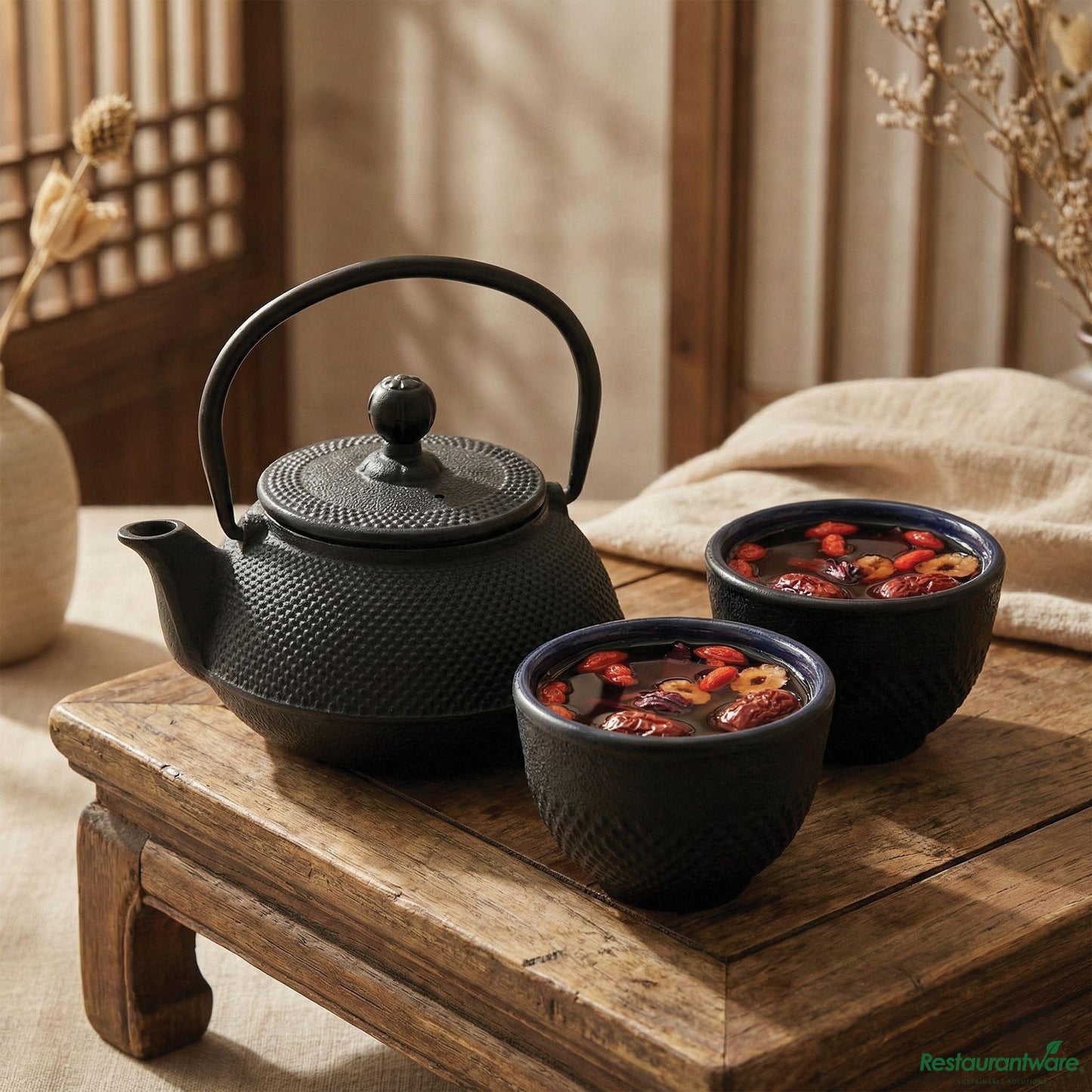 Wholesale Restaurantware Tetsubin 5 Oz Round Black Cast Iron Tea Cup - 3 1/4" X 3 1/4" X 2 1/4"- Bulk